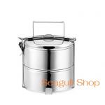 100350102 ปิ่นโตสเตนเลส 10 ซม. 2 ชั้น ตราซีกัล (นกนางนวล) Seagull