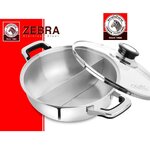 142631 หม้อชาบู 26 ซม. 2 ช่อง Extra ฝาแก้ว ตราหัวม้าลาย (Zebra)