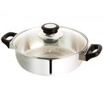 142601 หม้อชาบูสเตนเลส ฝาแก้ว 24 ซม. ตราหัวม้าลาย (Zebra)