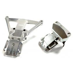 INT-C25302SILVER Billet Machined Front & Rear Bulkhead for Traxxas Slash 4X4 LCG Chassis
