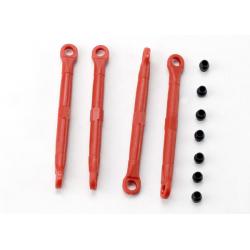 7038 Toe link, front & rear (molded composite) (red) (4)/ hollow balls (8)