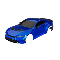 10511-BLUE Body, Ford Mustang, complete (blue) (painted, decals applied) (includes side mirrors, spoiler, grilles, vents, & clipless mounting)