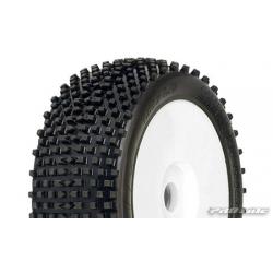 PRO-9014-11 Crime Fighter (M2) 1:8 Dirt Race Tire Mounted on Velocity White Wheels (2-pack)
