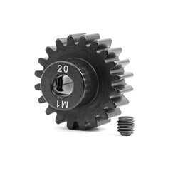6494R Gear, 20-T pinion (machined, hardened steel) (1.0 metric pitch) (fits 5mm shaft)/ set screw