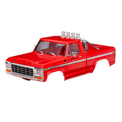 9812-RED Body, Ford F-150 Truck (1979), complete, red (includes grille, side mirrors, door handles, roll bar, windshield wipers, side trim, & clipless mounting) (requires #9834 front & rear bumpers)