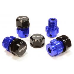 INT-C25089BLUE Billet Machined 17mm Wheel Hex (4) +6mm Offset for T-Maxx, 1/10 Revo & Summit