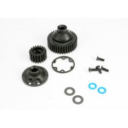 5579 Gears, differential 38-T (1)/ differential drive gear 20-T/ side cover plate (1)/ gasket (1)/ output gear seals (x-ring) (2)/ 2.5x8mmCCS (4)/ 5x10x.5mmTW (2)