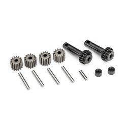 10782 Gear set, differential (output gears (2), output gear shaft (1), planetary gears (4), planetary gear shafts (4), differential spacers (2))