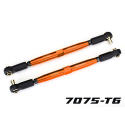 7748-ORNG Toe links, X-Maxx® (TUBES orange-anodized, 7075-T6 aluminum, stronger than titanium) (157mm) (2)/ rod ends, assembled with steel hollow balls (4)/ aluminum wrench, 10mm (1)