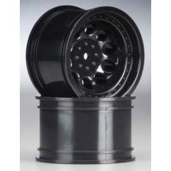RPM-82282 BLACK Revolver Monster Truck Wheels, StableMaxx Offset (14mm Hex)