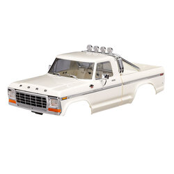9812-WHT Body, Ford F-150 Truck (1979), complete, white (includes grille, side mirrors, door handles, roll bar, windshield wipers, side trim, & clipless mounting) (requires #9834 front & rear bumpers)