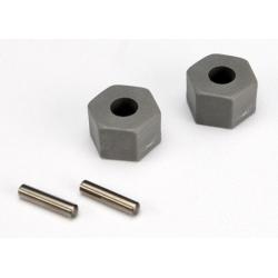 3654 Wheel hubs, hex (tall offset, Rustler/Stampede front) (2)/ axle pins (2.5x10mm) (2)