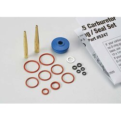 5247 O-ring and seal set, carburetor/ O-rings: 2x1mm (3), 10x1mm (4), 2.5x1.15mm (2), 6.2x1.2mm (1)/ 5x.9mm O-ring installation tool/ 5.3x7.8x.6mm crush washer (2)/ carburetor dust boot (1) (TRX2.5, 2.5R)
