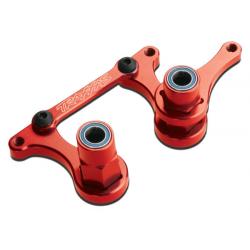 3743X Steering bellcranks, drag link (red-anodized T6 aluminum)/ 5x8mm ball bearings (4) hardware (assembled)