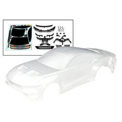 10511 Body, Ford Mustang (clear, trimmed, requires painting)/ decal sheet (includes side mirrors, spoiler, grilles, vents, hardware, & clipless mounting)