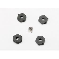 7154 Wheel hubs, hex (4)/ axle pins (1.5x8mm) (4)