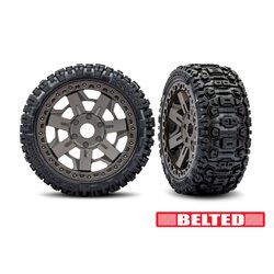 9071-GRAY 3.0" Gray Wheels w/ Belted Sledgehammer Tires (2)