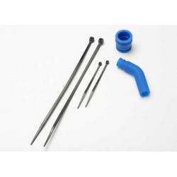5245 Pipe coupler, molded (blue)/ exhaust deflecter (rubber, blue)/ cable ties, long (2)/ cable ties, short (2)