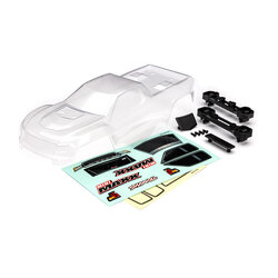 10711 Body, Mini Maxx® (clear, requires painting)/ window masks/ decal sheet (includes front & rear body latches, hardware) (for clipless mounting)