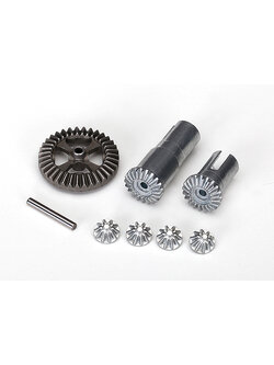 7579X Gear set, differential, metal (output gears (2)/ spider gears (4)/ ring gear, 35T (1)/ 2x14.8mm pin (1))