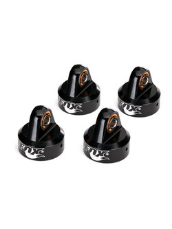 8456 Shock caps, aluminum (black-anodized), Fox® Shocks (4)