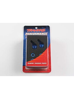 3636A Steering blocks, Rustler/Stampede/Bandit (2), 6061-T6 aluminum (blue-anodized)/ 5x11mm ball bearings (4)