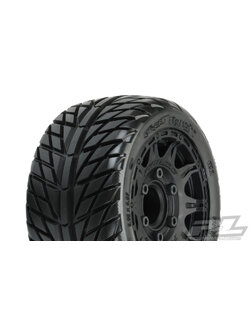 PRO-10161-10 Street Fighter LP 2.8" Street Tires Mounted for Rustler 2wd & 4wd Front and Rear, Mounted on Raid Black 6x30 Removable Hex Wheels