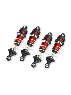10765-RED Shocks, GTR long, red-anodized, PTFE-coated bodies with TiN shafts (assembled with springs) (4)