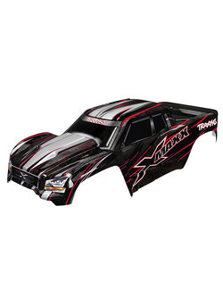 7711R Body, X-Maxx®, red (painted, decals applied) (assembled with front & rear body mounts, rear body support, and tailgate protector)