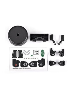 9720 Grille/ mirrors, side (left & right)/ spare tire cover/ light retainers, body (front & rear, left & right)/ decal sheet (fits #9712 body)