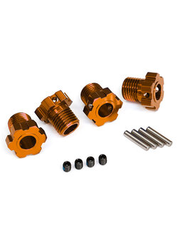 8654A Wheel hubs, splined, 17mm (orange-anodized) (4)/ 4x5 GS (4)/ 3x14mm pin (4)