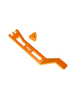 10726-ORNG Battery hold-down, hold-down post (orange-anodized 6061-T6 aluminum)/ 3x15mm BCS (with threadlock) (1