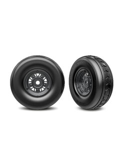 10972-BLKC 3.2" Funco Black Chrm Front Wheels & Arrow Tires (2)