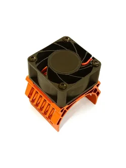 INT-C28604ORANGE 42mm Motor Heatsink+40x40mm Cooling Fan 17k rpm for 1/10 Summit & E-Revo