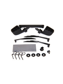 8817 Mirrors, side, black (left & right)/ o-rings (4)/ windshield wipers, left, right, & rear/ wiper retainers (2)/ body clips (4)/ 1.6x5 BCS (self-tapping) (3)