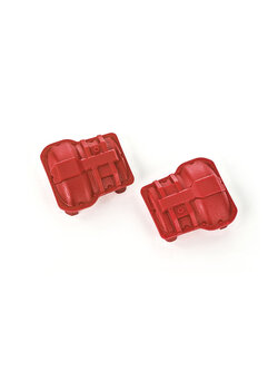 9738-RED Axle cover, front or rear (red) (2)