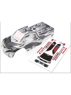 4111R Body, Nitro Stampede, ProGraphix (replacement for painted body. Graphics are painted- requires paint and final color application)/window, grill, lights decal sheet