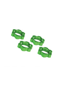 7758G Wheel nuts, splined, 17mm, serrated (green-anodized) (4)