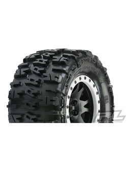 PRO-10151-13 Trencher 4.3" Pro-Loc All Terrain Tires Mounted for X-MAXX Front or Rear, Mounted on Impulse Pro-Loc Black Wheels with Stone Gray Rings