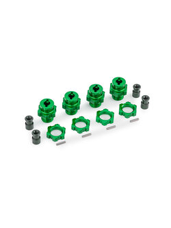 9086-GRN Wheel hubs, splined, 17mm, short (green-anodized) (4)/ wheel nuts, splined, 17mm (green-anodized) (4)/ hub retainer M4 X 0.7 (4)/ axle pin (4) (for use with #9080 upgrade kit)