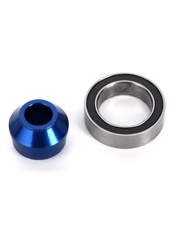 6893X Bearing adapter, 6160-T6 aluminum (blue-anodized) (1)/10x15x4mm ball bearing (blue rubber sealed) (1) (for slipper shaft)