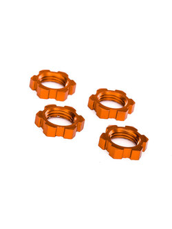 7758T Wheel nuts, splined, 17mm, serrated (orange-anodized) (4)