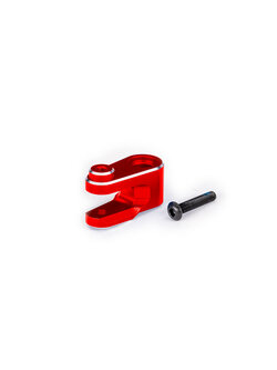 10247-RED Servo horn, steering, 6061-T6 aluminum (red-anodized)/ 3x15mm BCS (with threadlock) (1)