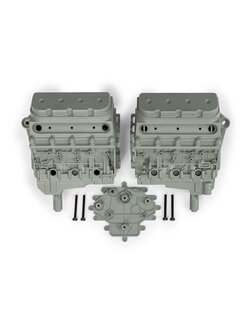 10981-GRAY Engine block/ 3x25mm CS (4) [สำหรับ 1/5 FUNCO]