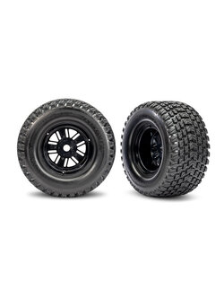 10947 Tires & wheels, assembled, glued (Pro Scale® Sand Car Race black wheels, Gravix® tires, foam inserts) (rear) (1 left, 1 right)
