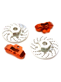INT-C28425RED Realistic Alloy Rear Brake Disc (2) for Traxxas 1/10 4-Tec 2.0