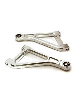 INT-C28561SILVER Billet Machined Front Upper Arms for Traxxas 1/7 Unlimited Desert Racer