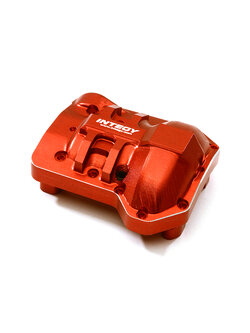 INT-C28229RED Billet Machined Alloy Differential Cover for Traxxas TRX-4 Scale & Trail Crawler
