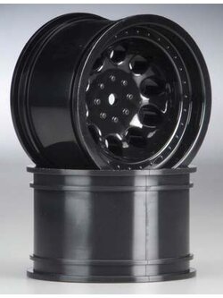 RPM-82282 BLACK Revolver Monster Truck Wheels, StableMaxx Offset (14mm Hex)