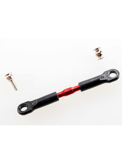 3737 Turnbuckle, aluminum (red-anodized), camber link, front, 39mm (1) (assembled w/rod ends)/hollow balls (2)(See part 3741X for complete camber link set)